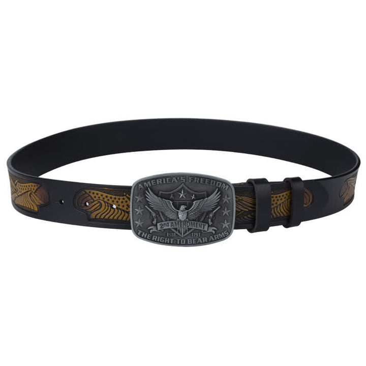 Men's Retro Eagle America's Freedom Leather Belt - image 2