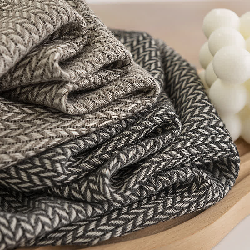 Women's Chunky Simple Herringbone Tassel Scarf - image 7