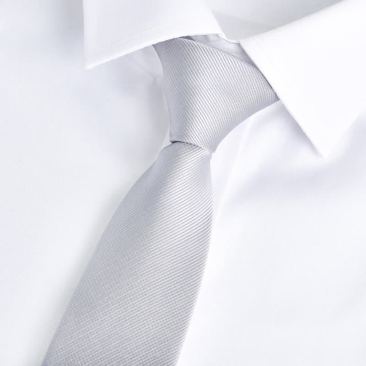 Men's Solid Color Zipper Tie Adjustable Necktie - Silver - image 16
