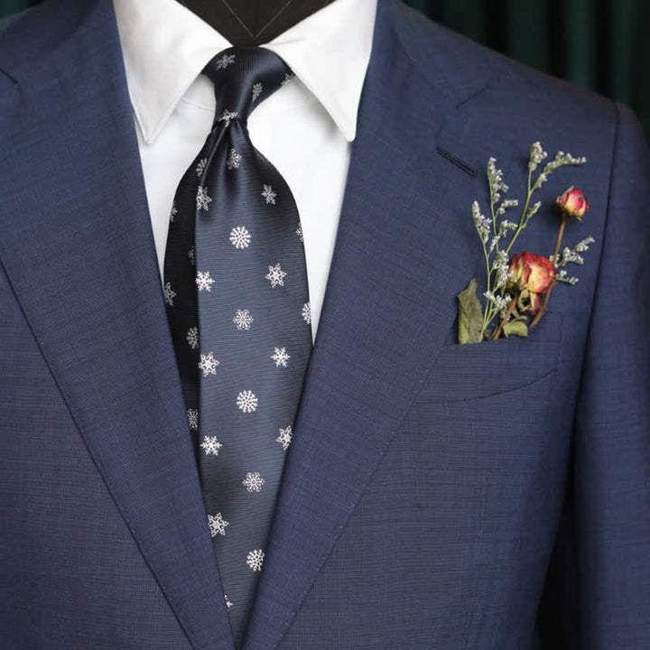 Men's Repeating Animal Motifs Striped Necktie - Navy - image 3