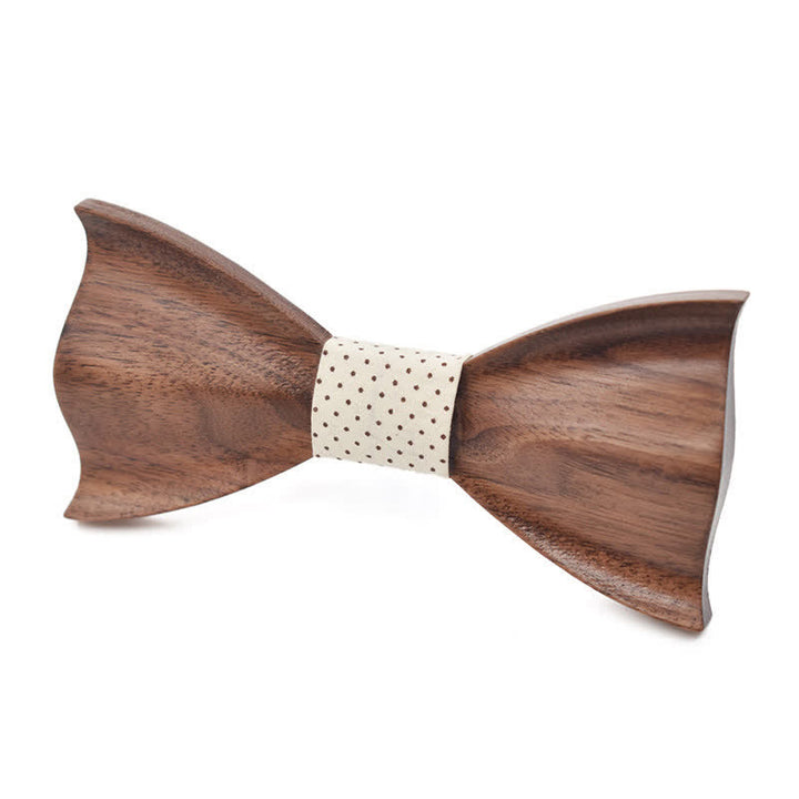 Men's Classic Maple Wooden Bow Tie - Black #6 - image 7