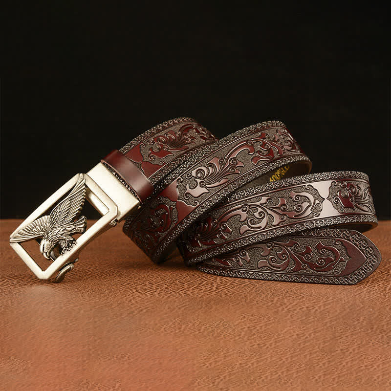 Men's Vintage Hollow Eagle Buckle Leather Belt - image 11