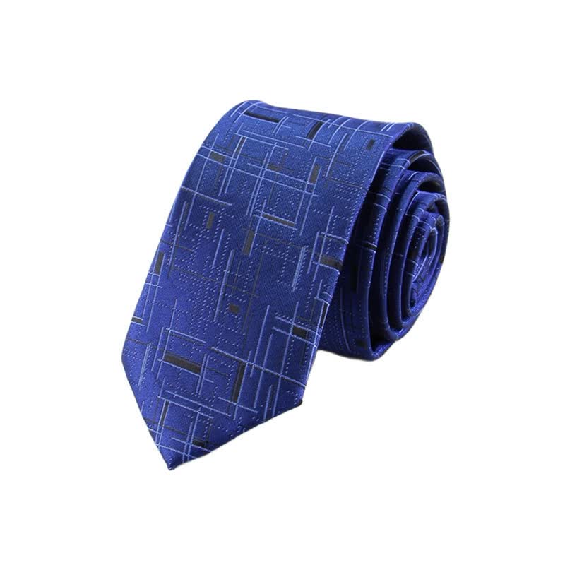 Men's Cool Modern Dazzeling Line Slim Necktie - Blue - image 5