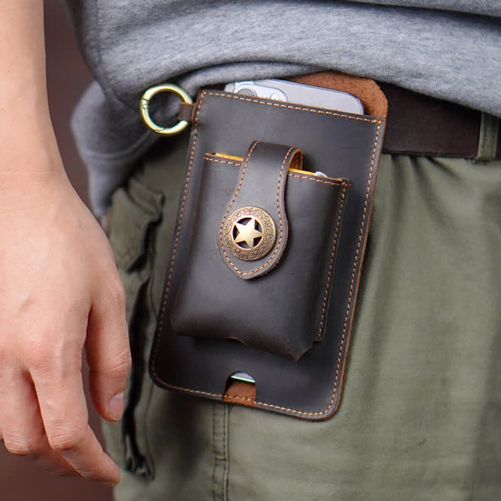 Star Magnetic Suction Leather Phone Belt Bag - image 12