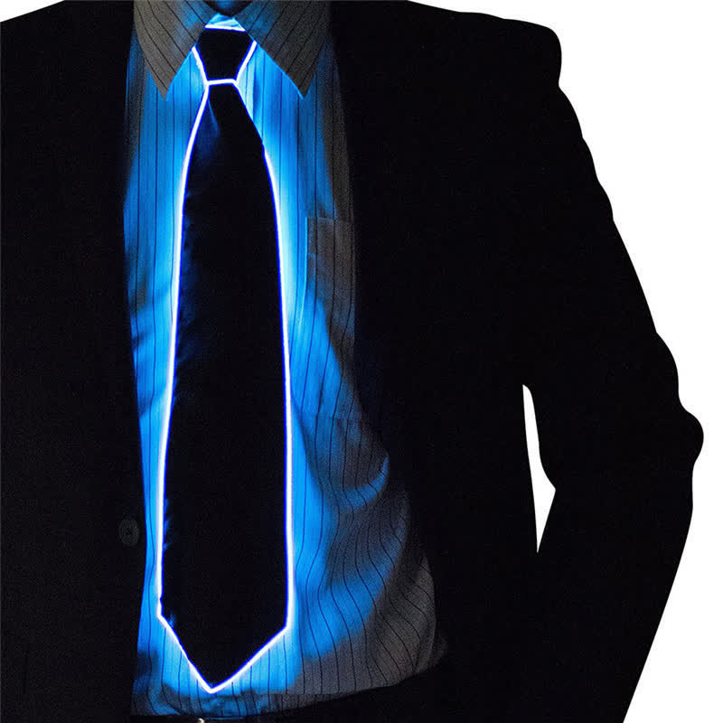 Funny Neon LED Colorful Glowing Necktie - Blue - image 0