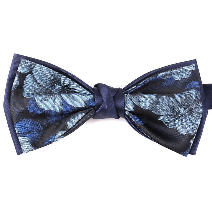 Men's Elegant Floral Botanical Bow Tie - Blue #1 - image 13