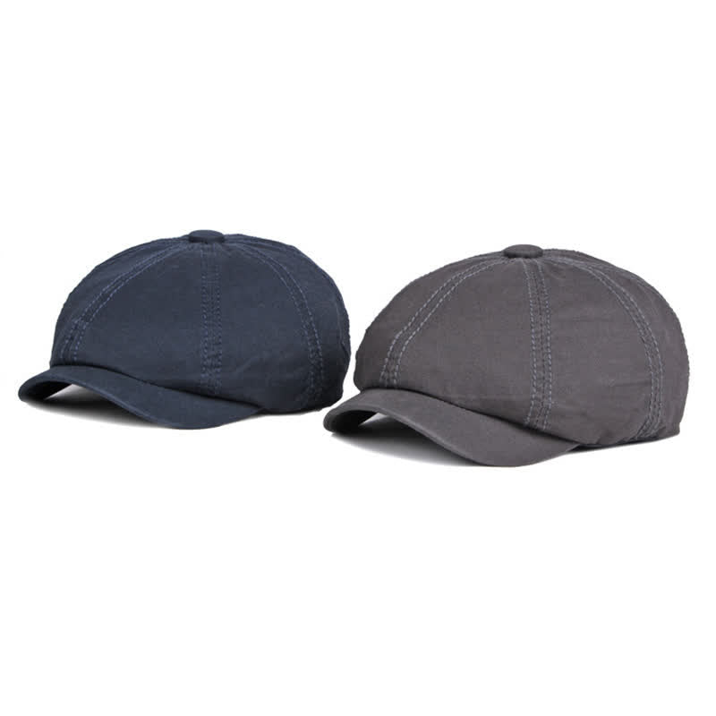 Casual Solid Color Cotton Daily Beret Cap - image 3