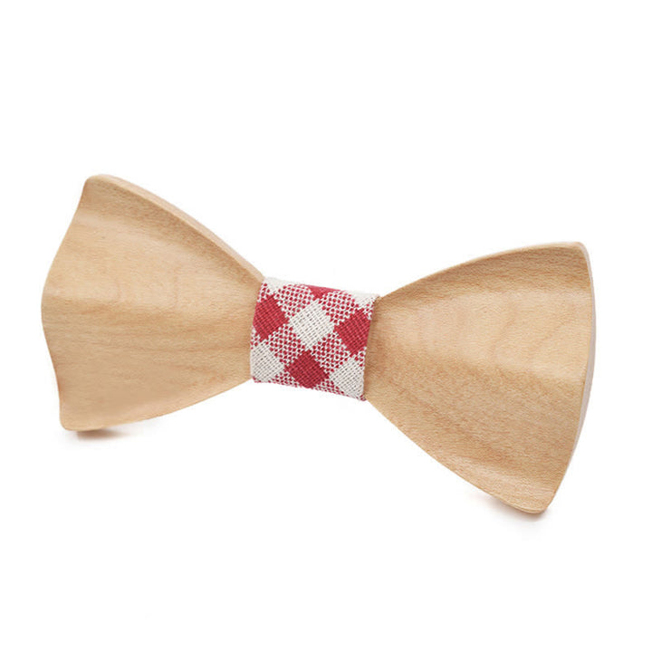 Men's Classic Maple Wooden Bow Tie - White #4 - image 16