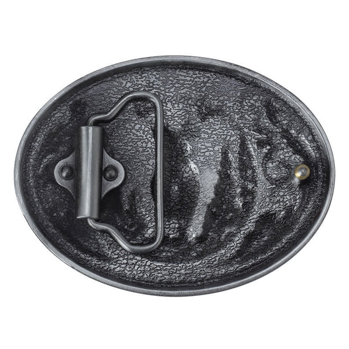 Men's DIY Deer Hunter American Flag Buckle Leather Belt - image 8