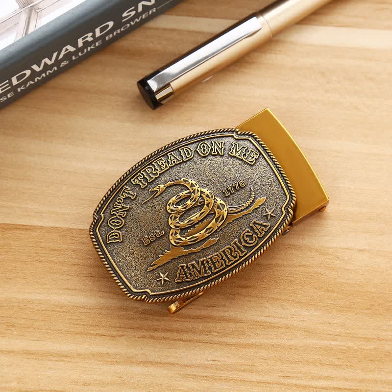 Men's DIY Snake Attitude Automatic Buckle Leather Belt - image 1
