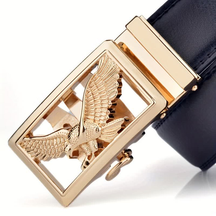 Men's Hollow Flying Hawk Eagle Decor Leather Belt - image 2