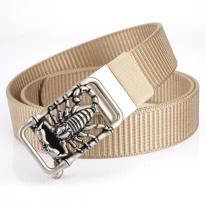 Men's King Scorpion Simple Nylon Belt - Beige / Silver - 48" - image 22