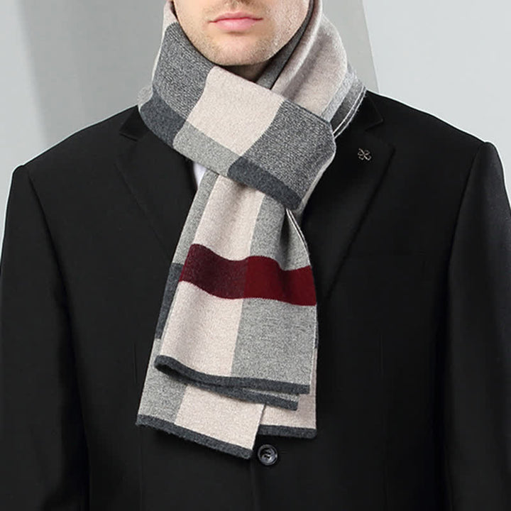 Men's Leisure Business Plaid Pure Wool Scarf - image 0