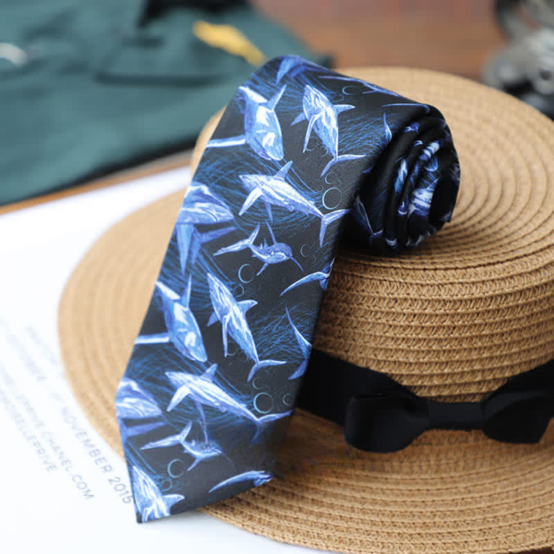 Men's Colourful Prehistoric Creatures Necktie - Mystic Ocean - image 16
