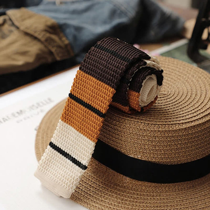 Men's Autumn Horizonal Striped Knitted Necktie - image 19
