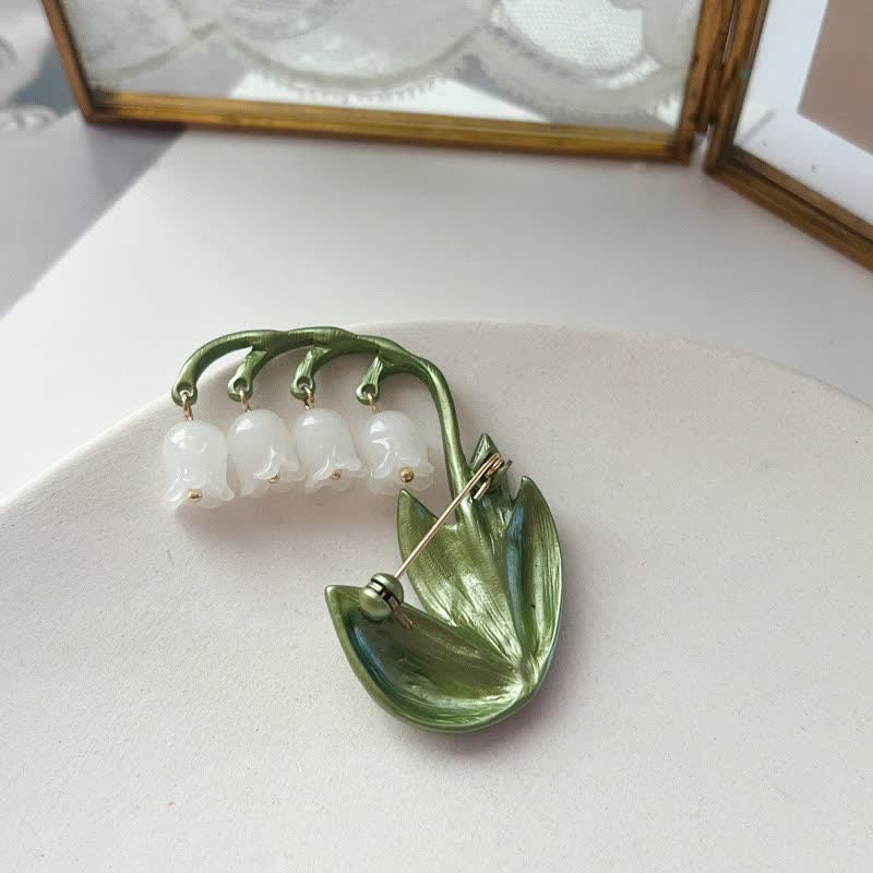 Women's Pure White Lily Of The Valley Brooch - image 4