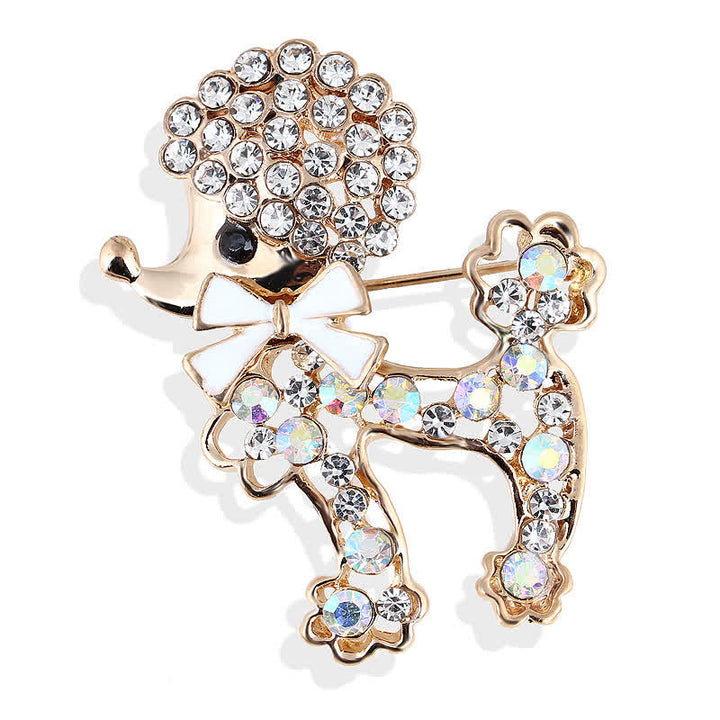 Women's Bowknot Puppy Poodle Brooch - Puppy - image 0