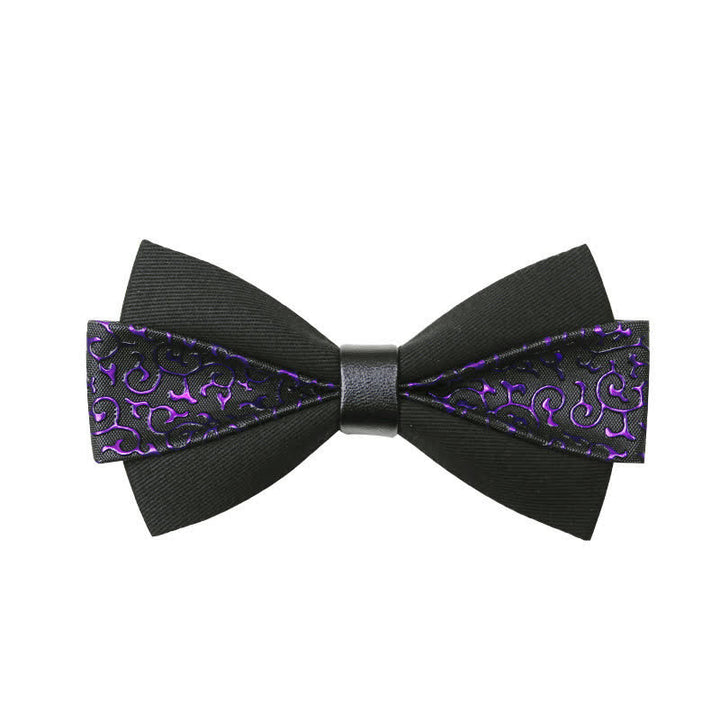 Men's Flame PU Leather Bow Tie - Purple - image 2