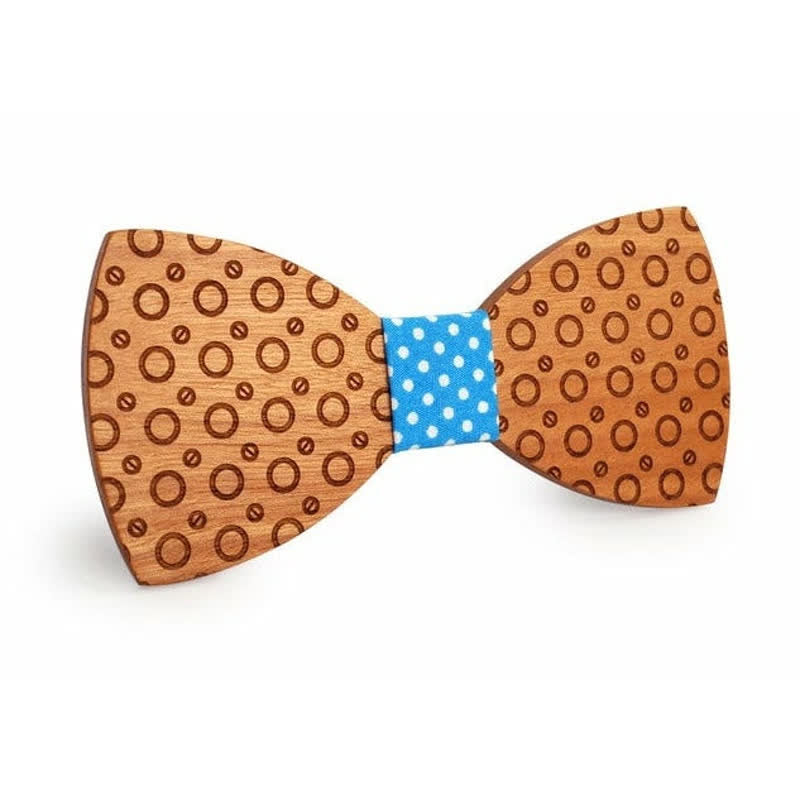 Men's Regular Polka Dot Wooden Bow Tie - Sky Blue - image 2