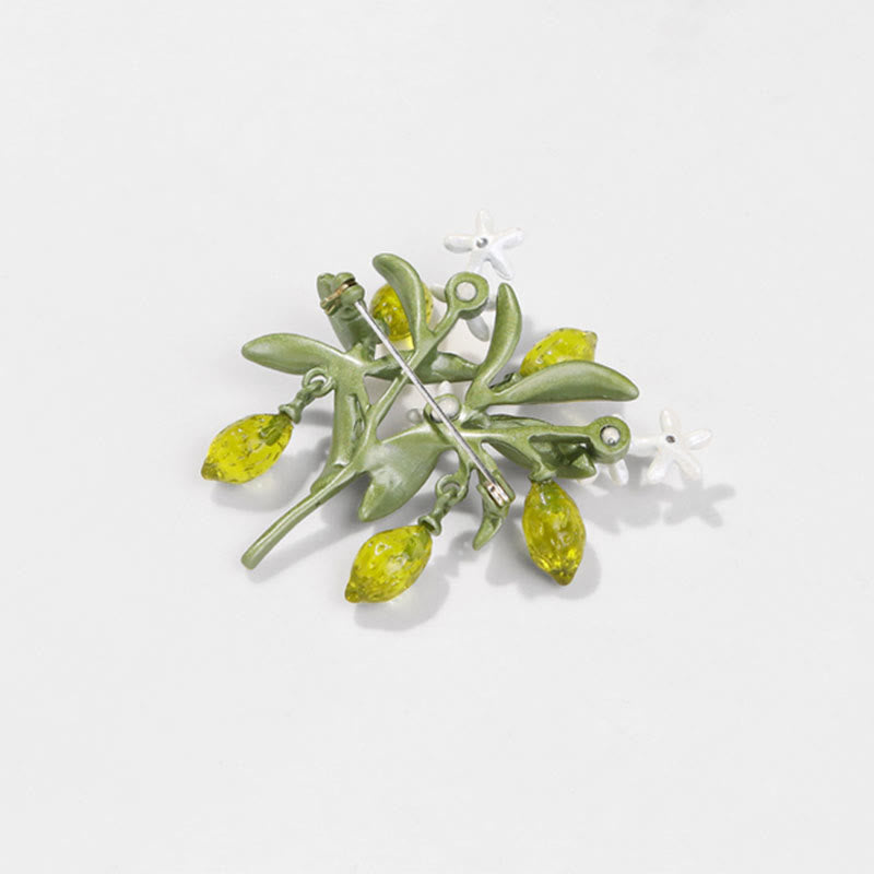 Women's Green Plant Lemon Drop Brooch  - image 5