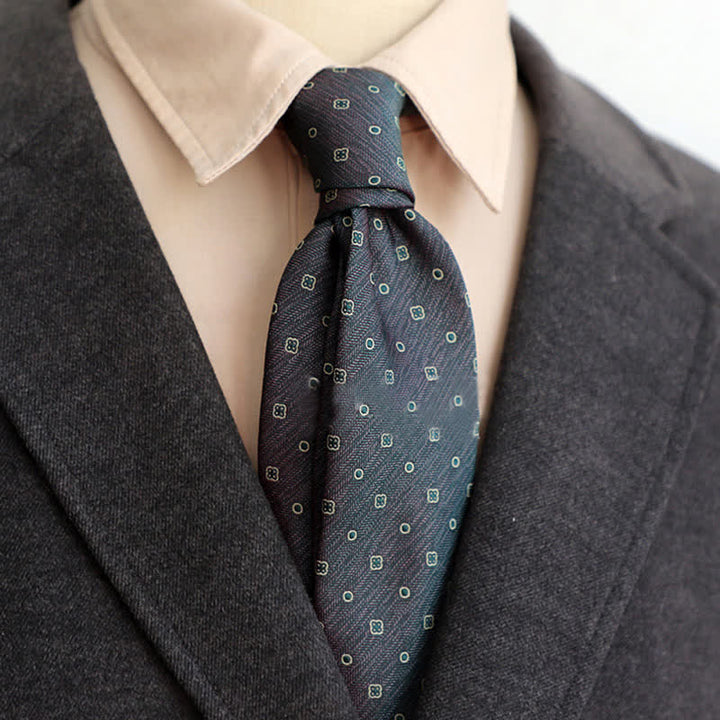 Men's Classic Elegant Floral Necktie - SteelBlue - image 9