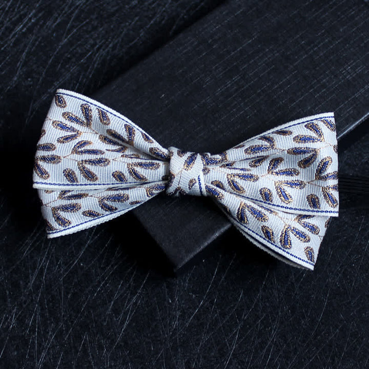 Men's Abstract Pattern Double Layers Bow Tie - Style #19 - image 20