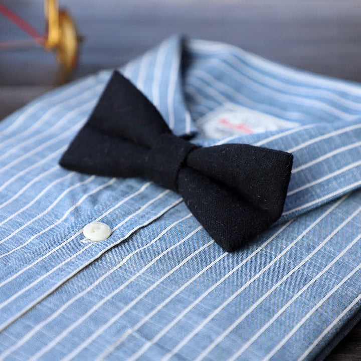 Men's Simple Tweed Wool Blend Bow Tie - # 6 - image 8
