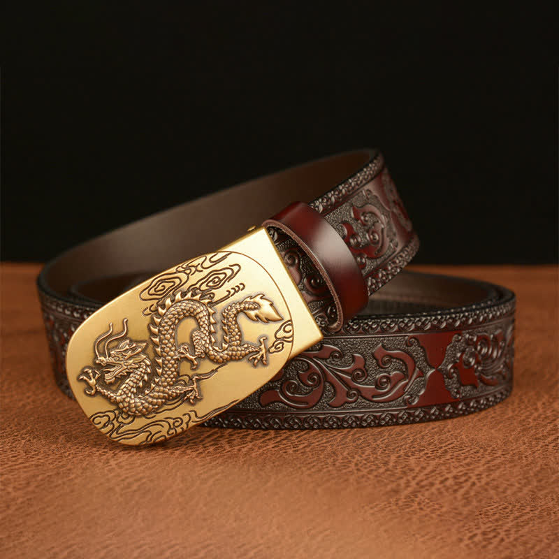 Men's Dragon Soaring In The Sky Leather Belt - image 2