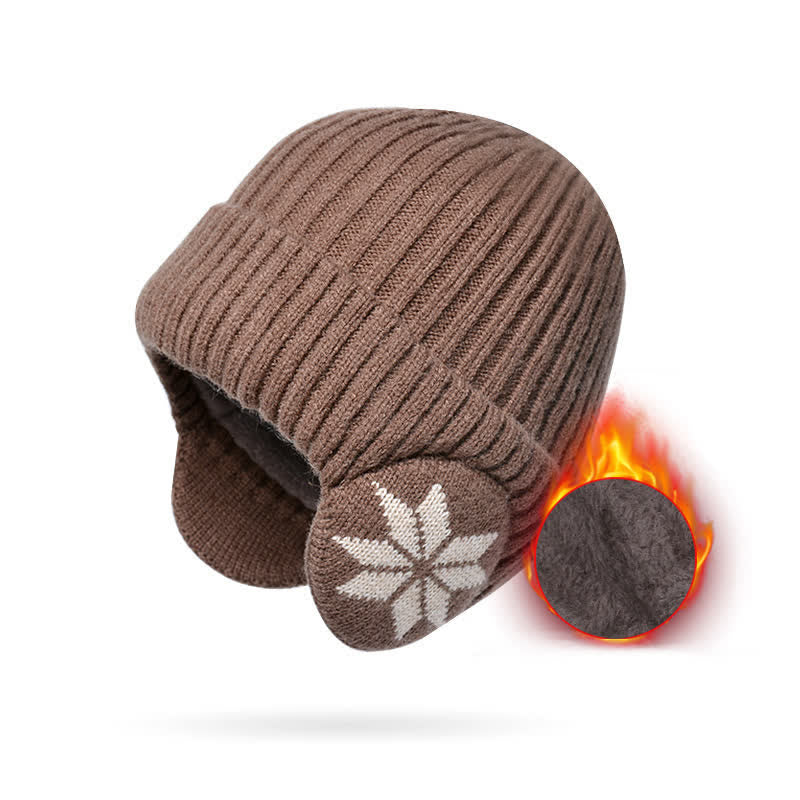 Unisex Winter Warm Thickened Beanie Knitted Hat - Coffee - Adjustable (21 5/8"-23 5/8") - image 3