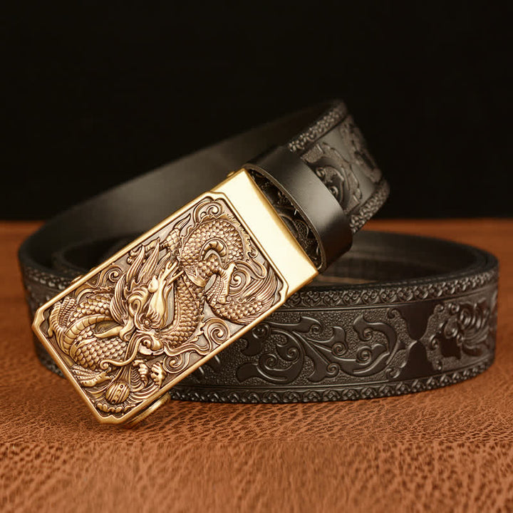 Men's Dragon Square Buckle Leather Belt - image 12