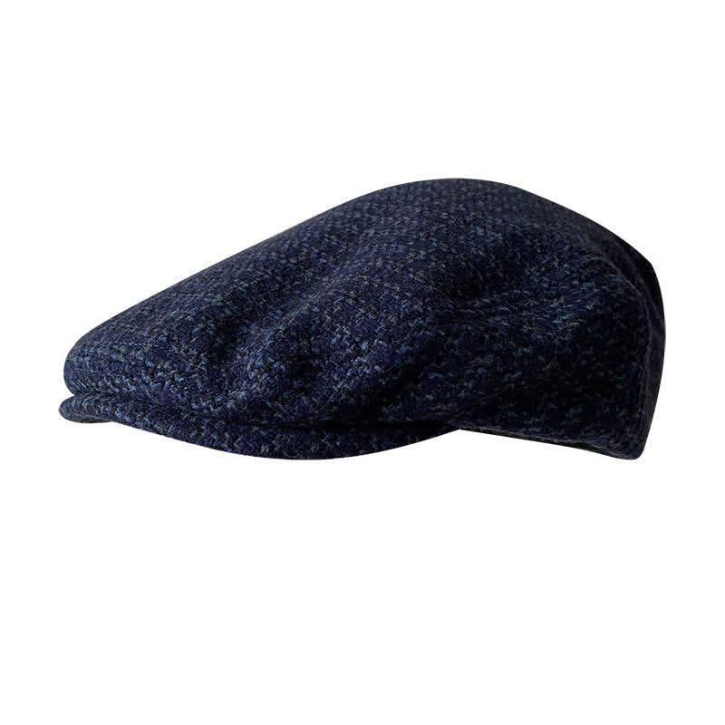 Navy Blue Chequer Autumn Winter Beret Cap - image 2