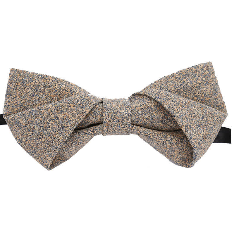 Men's Cork Graphic Lines Wooden Bow Tie - Style #5 - image 9