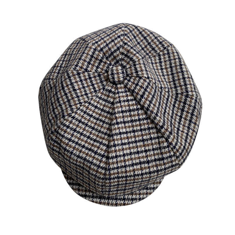 Houndstooth Checked Newsboy Beret Cap - image 5