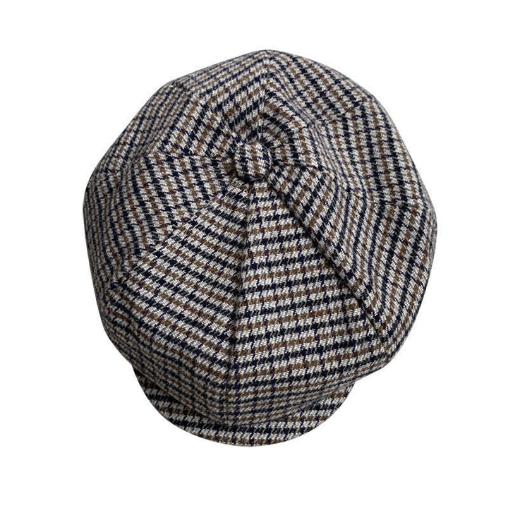 Houndstooth Checked Newsboy Beret Cap - image 5