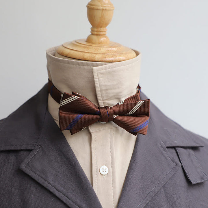 Men's Versatile Coffee Striped Bow Tie - Style #1 - image 1