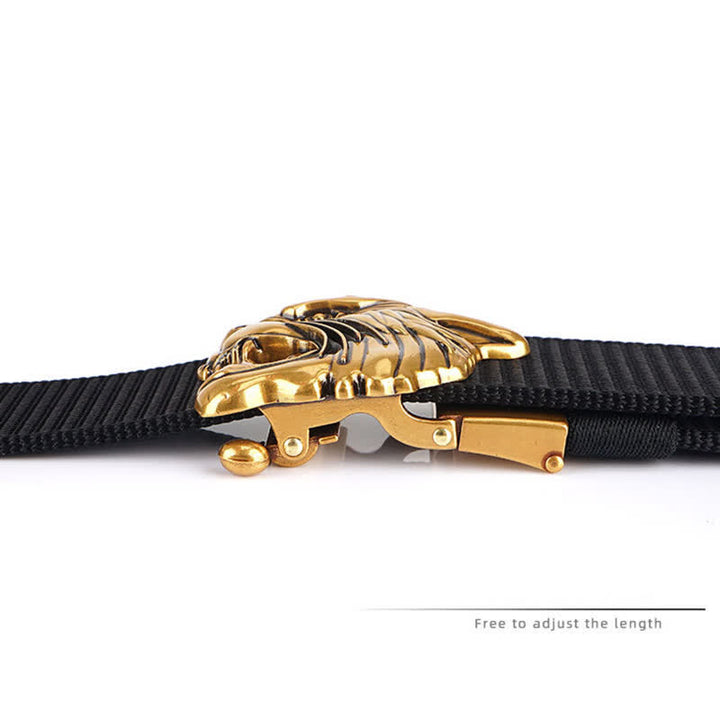 Men's Roaring Tiger Head Nylon Belt - image 3