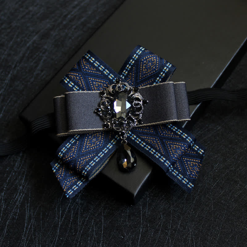 Luxury Blue Rhinestone Waterdrop Bow Tie - Style #5 - image 6
