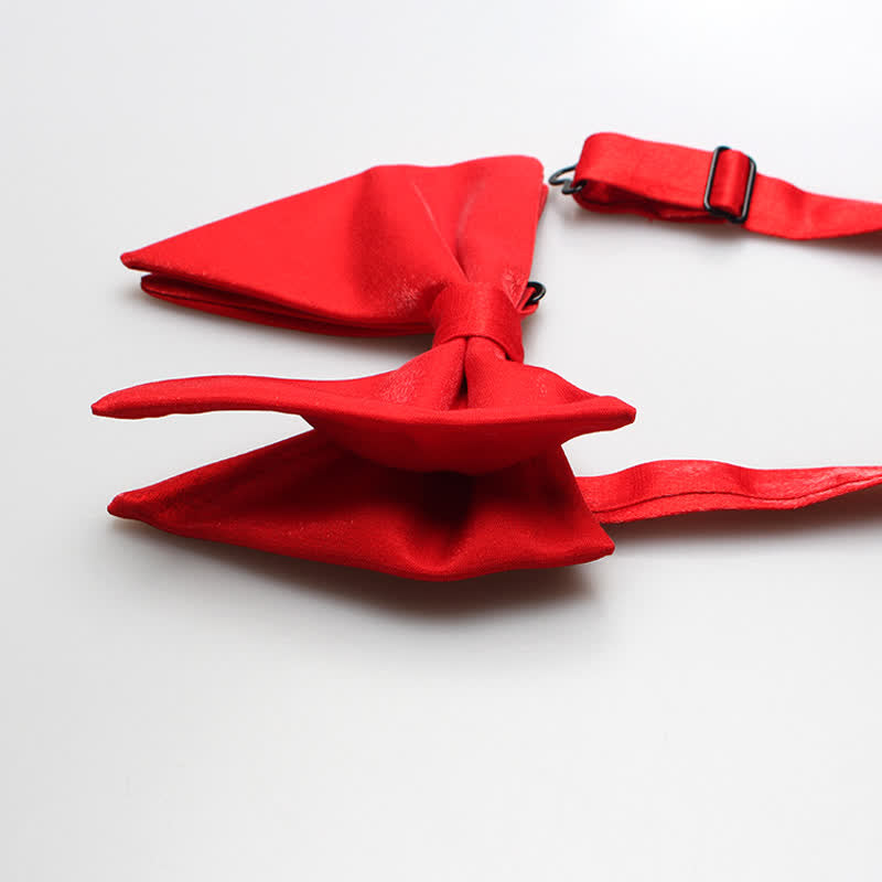 Men's Bright Satin Silk Oversized Pointed Bow Tie - image 3