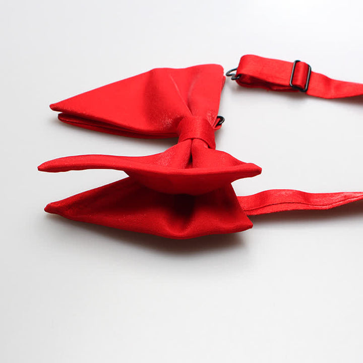 Men's Bright Satin Silk Oversized Pointed Bow Tie - image 3