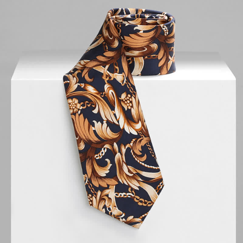 Men's Luxury Art Leaves Floral Necktie - image 4