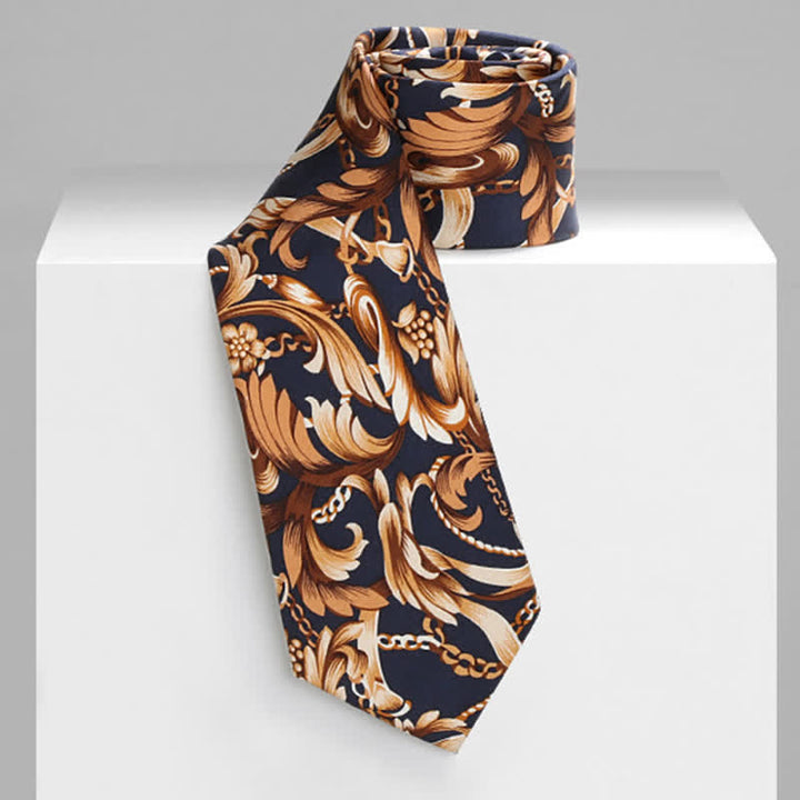 Men's Luxury Art Leaves Floral Necktie - image 4