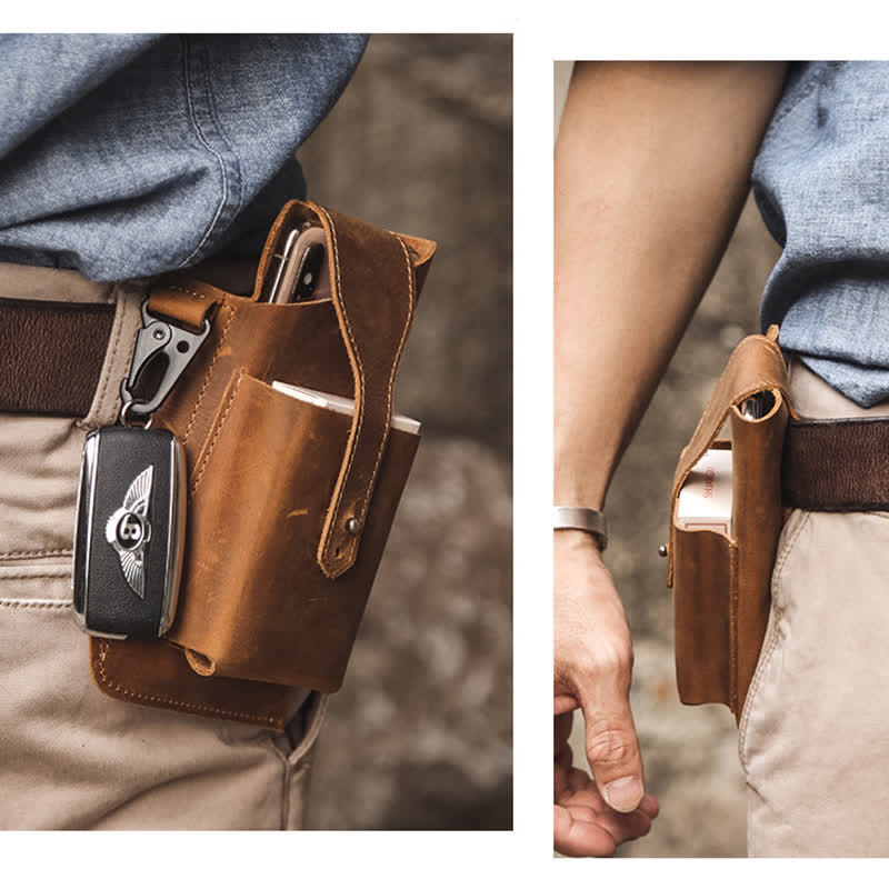 Minimalist Phone Crazy Horse Leather Belt Bag - image 20