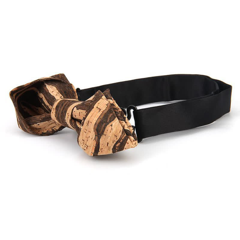 Men's Creative Pointed Cork Wooden Bow Tie - image 1
