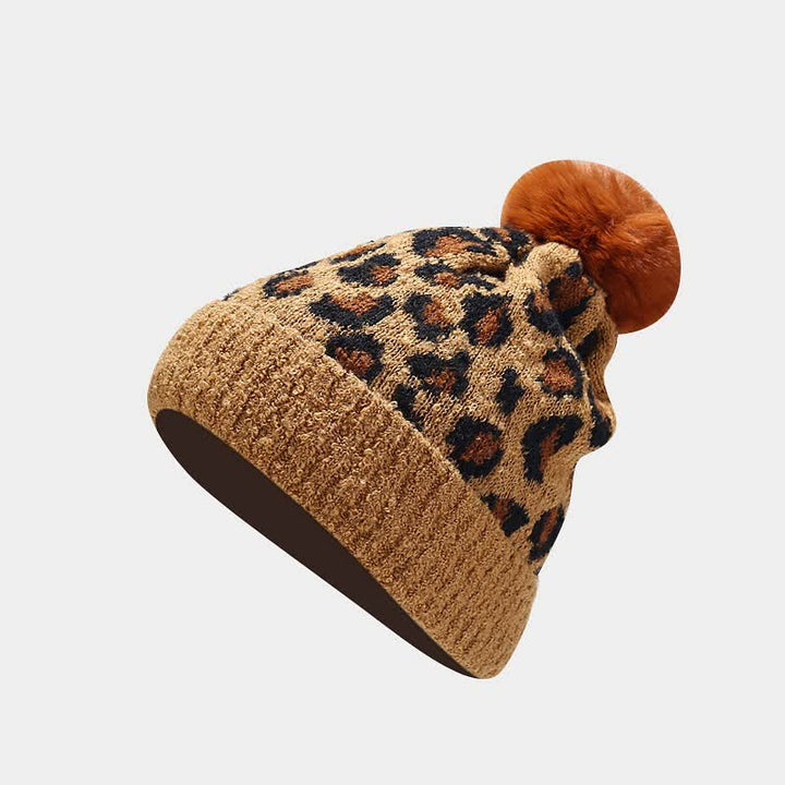 3Pcs Women's Leopard Print Hat Scarf Gloves Set - image 12