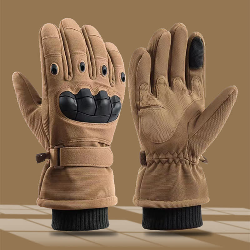 Winter Thermal All Finger Protective Tactical Gloves - Khaki - One Size - image 15