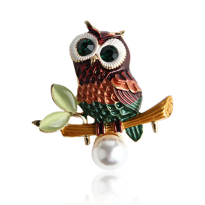 Women's Lovely Colourful Owl Brooch - Owl - image 0