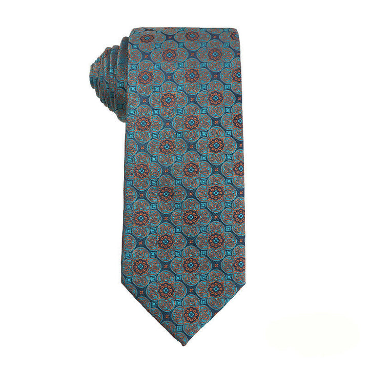 Men's Business Lake Blue Series Necktie - Medallion - image 8