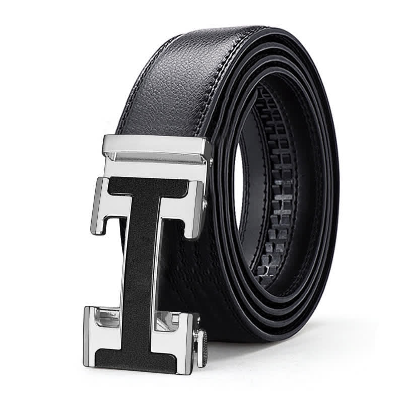 Men's Luxury Embossed Automatic Buckle Leather Belt - image 12