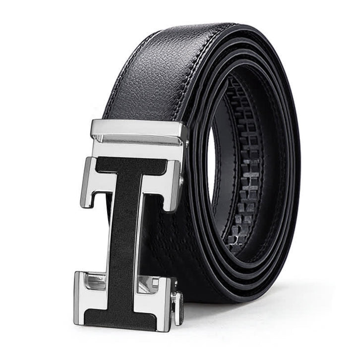 Men's Luxury Embossed Automatic Buckle Leather Belt - image 12