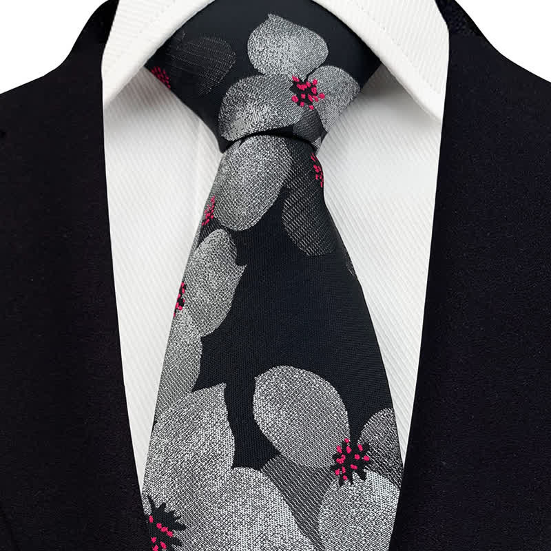 Men's Elegant Large Blossom Floral Necktie - image 0